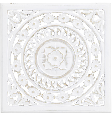 Handskuren vit trädekoration tavla tempeltavla shabby chic lantlig stil