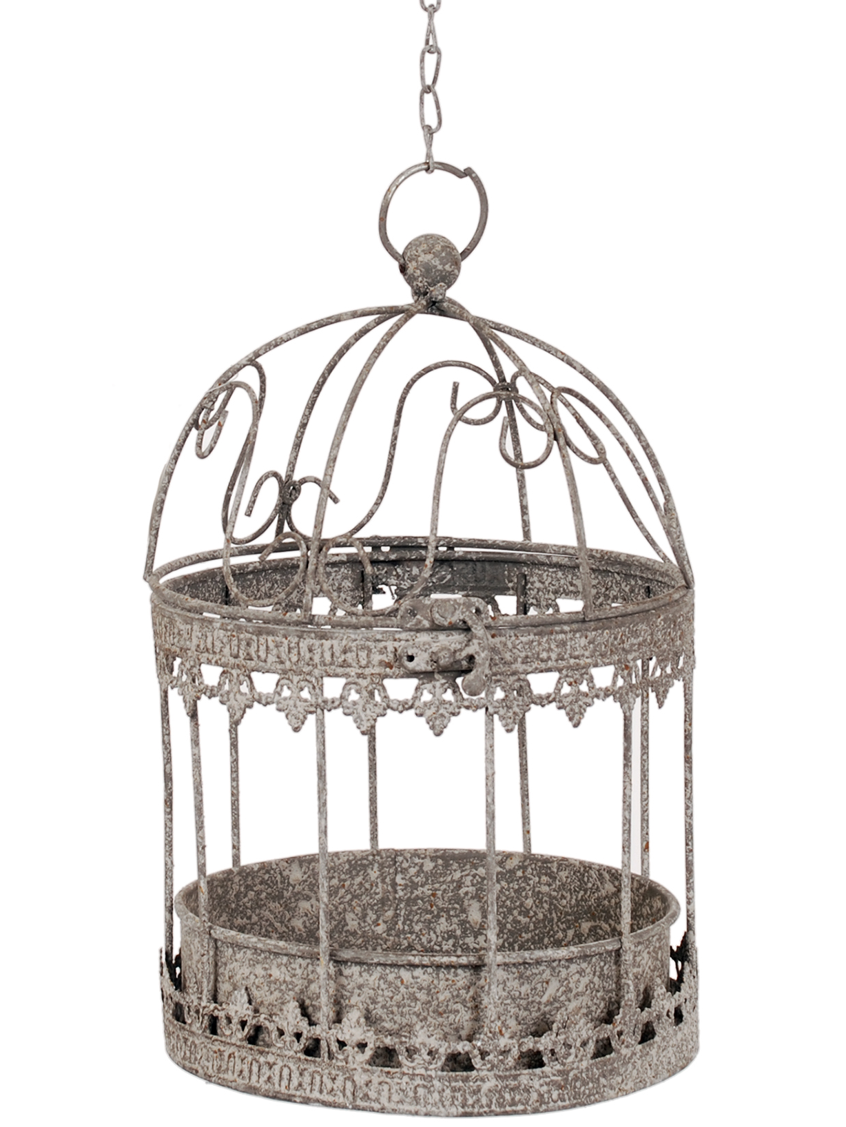 Hängande blomampel ornament zinkgrå  shabby chic lantlig stil - 2