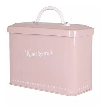 Gammaldags burk knäckebröd rosa vitt handtag lantlig stil shabby chic Gårdsromantik