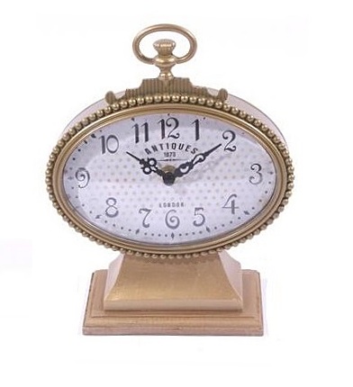 Bordsur klocka bordsklocka Vintage Ornament Guld shabby chic lantlig stil Gårdsromantik - 2