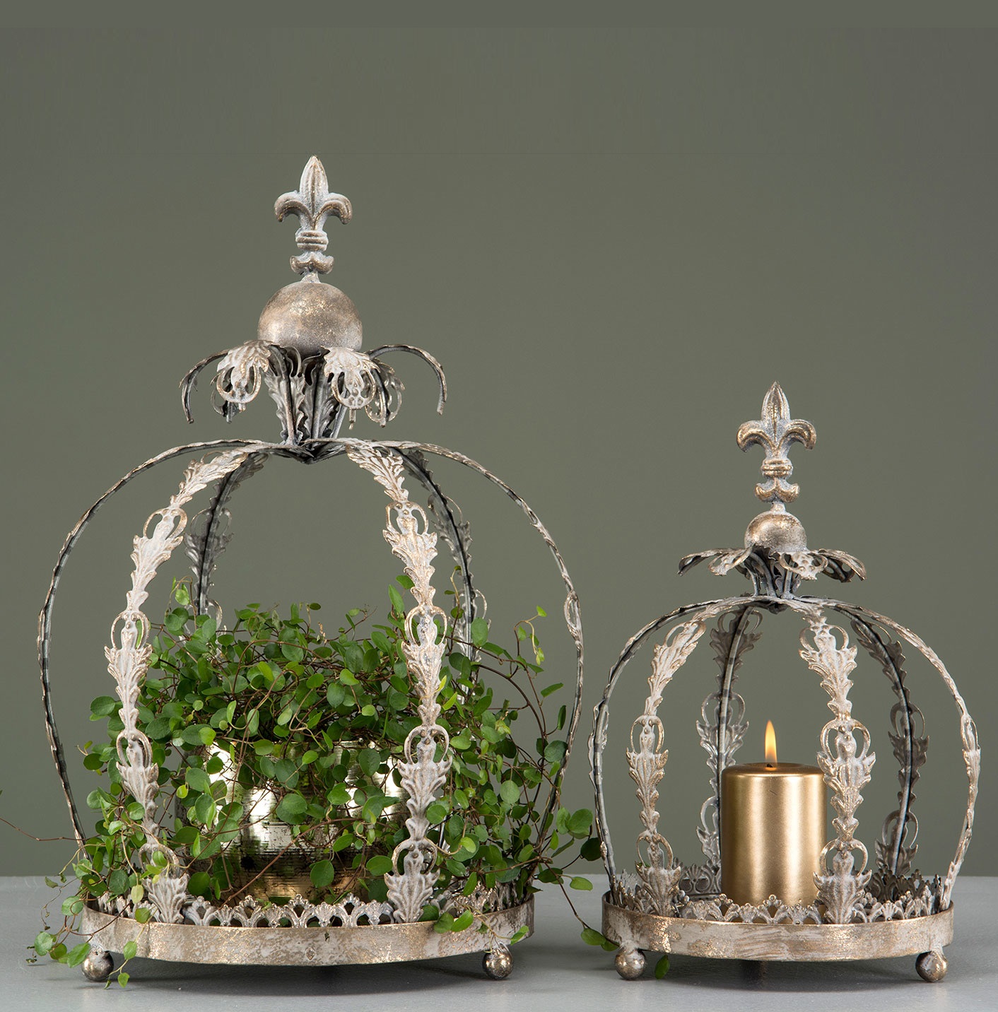 Krona antique crown madonnakrona shabby chic lantlig - 2