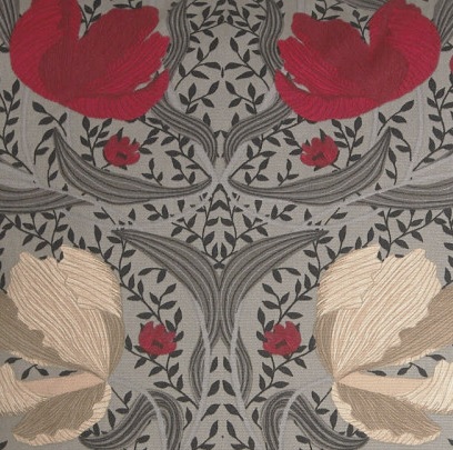 Kuddfodral Red Pimpernell Art Deco lantlig stil  - 3