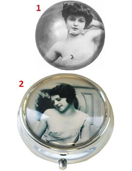 Sminkspegel vintage flicka 2 motiv shabby chic lantlig stil