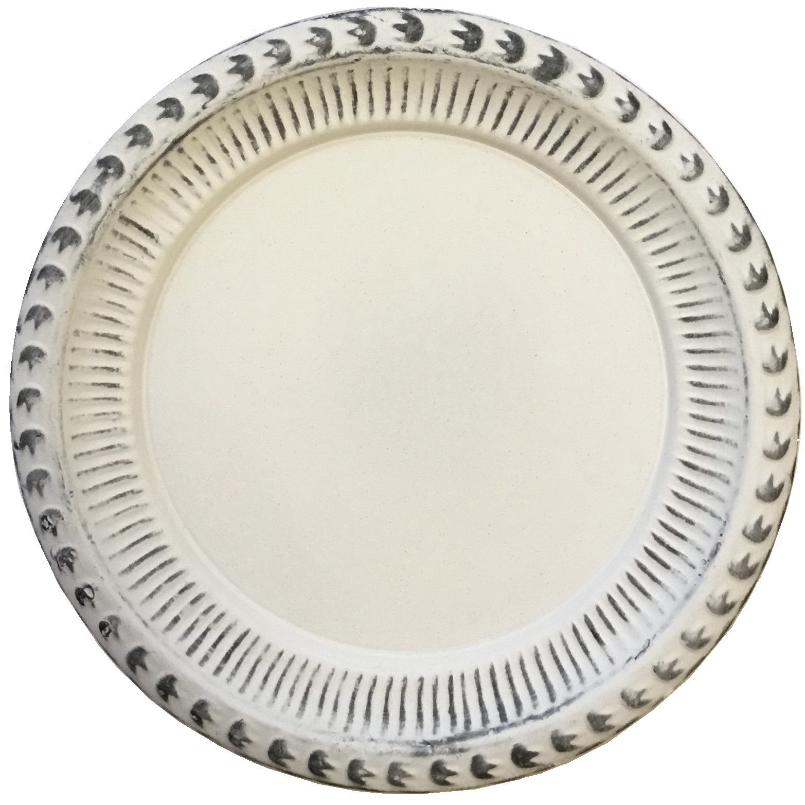 Zinkfat ljusfat i vitmålad zink rillad kant shabby chic lantlig stil