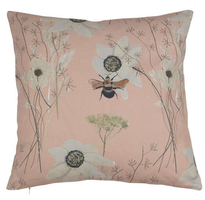Kuddfodral Humla på sommaräng rosa lantlig stil Gårdsromantik  