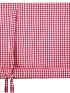 Svart rutig hissgardin med knytband 160 cm bred  shabby chic lantlig stil - 3
