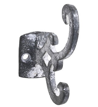 Väggkrok krok zinkgrå metall antik stil shabby chic lantlig stil
