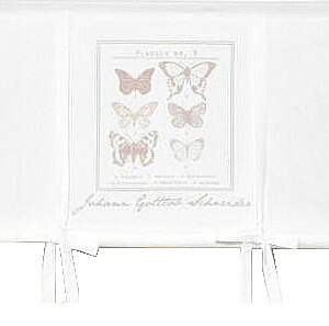 Hissgardin Butterfly vit beige rosa shabby chic lantlig stil