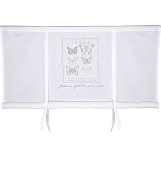 Hissgardin Butterfly vit beige rosa shabby chic lantlig stil