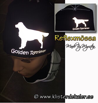 Mössa, Golden Retriever REFLEXTRYCK, 21 olika färgval.