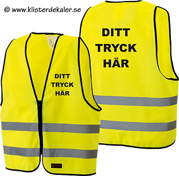 Reflexväst med eget tryck. GUL