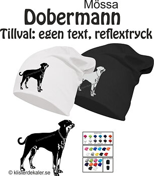 Mössa, Dobermann med tillval egen text reflex