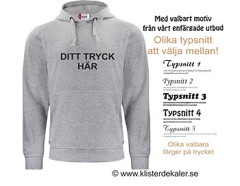 Hoody Grå med eget tryck