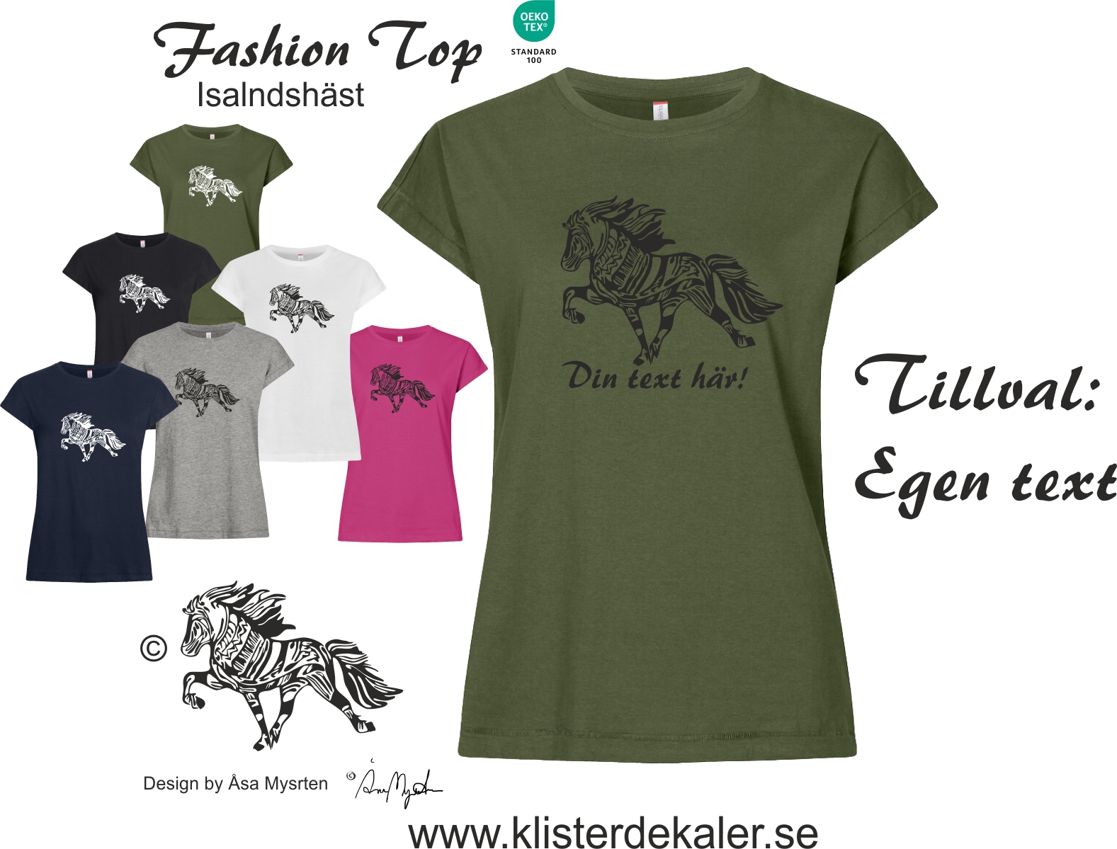 Fashion Top Icelandic Horse print