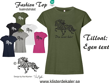 Fashion Top Islandshäst med egen text som tillval