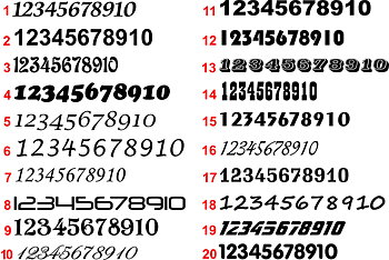 Siffror textdekor (pris per siffra)