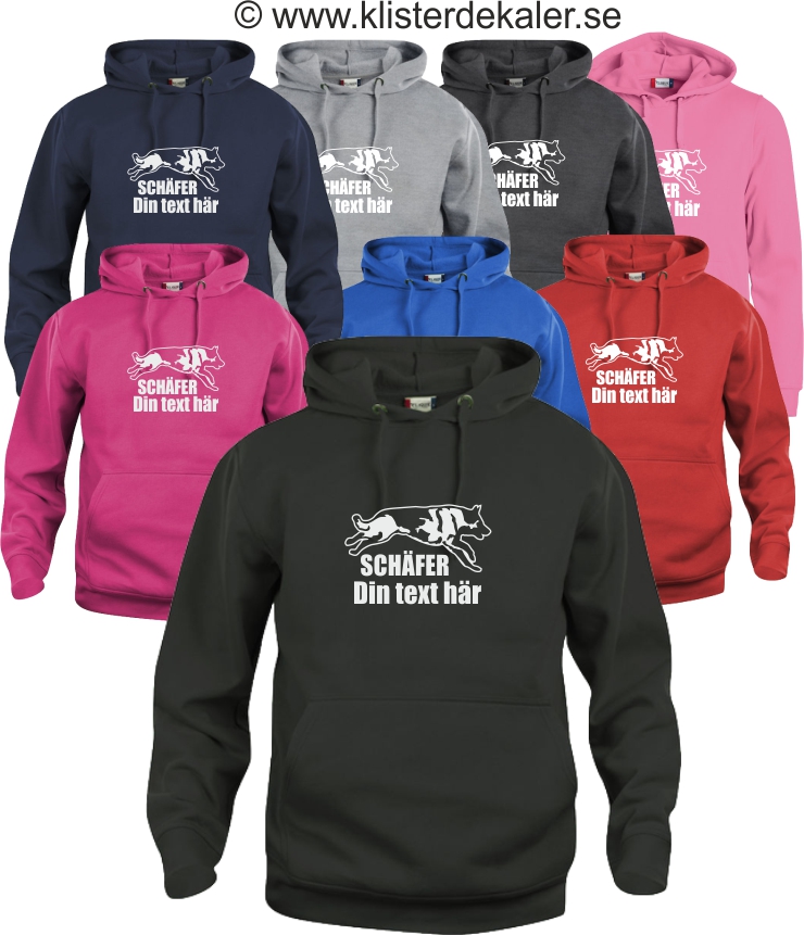 Hoody Schäfer med egen text, flera färgval - 2