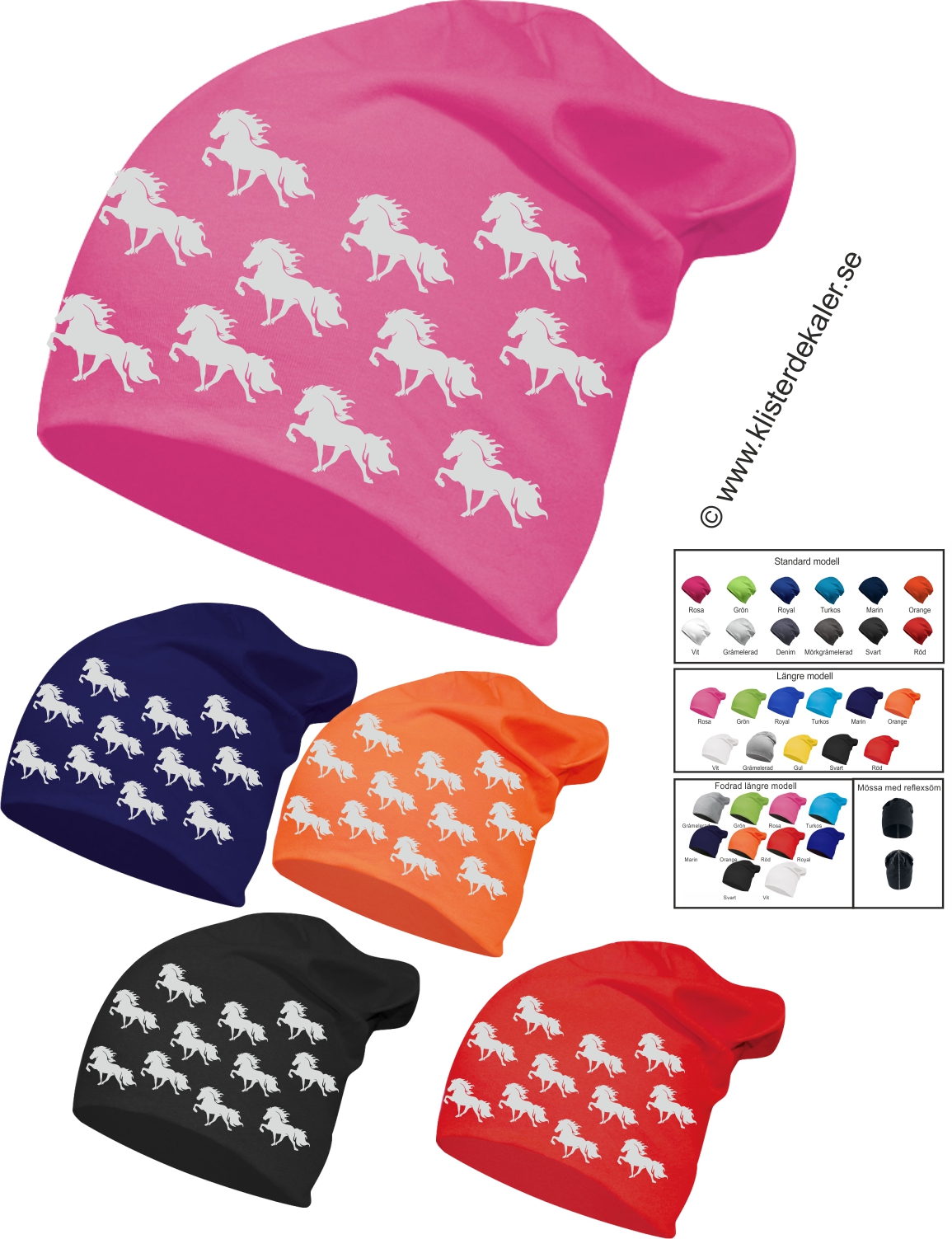 Hat Horse in reflextive print Icelandic horses