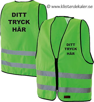 Reflexväst med eget tryck.  Grön