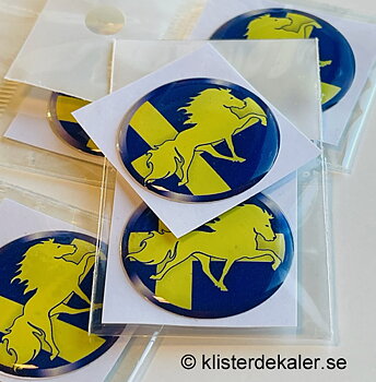 Rund dekal Islandshäst