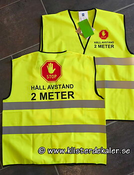 Reflexväst HÅLL AVSTÅND 2 meter