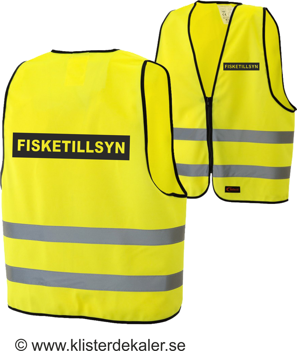 Reflexväst FISKETILLSYN i svart ram - 3