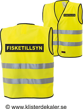 Reflexväst FISKETILLSYN i svart ram