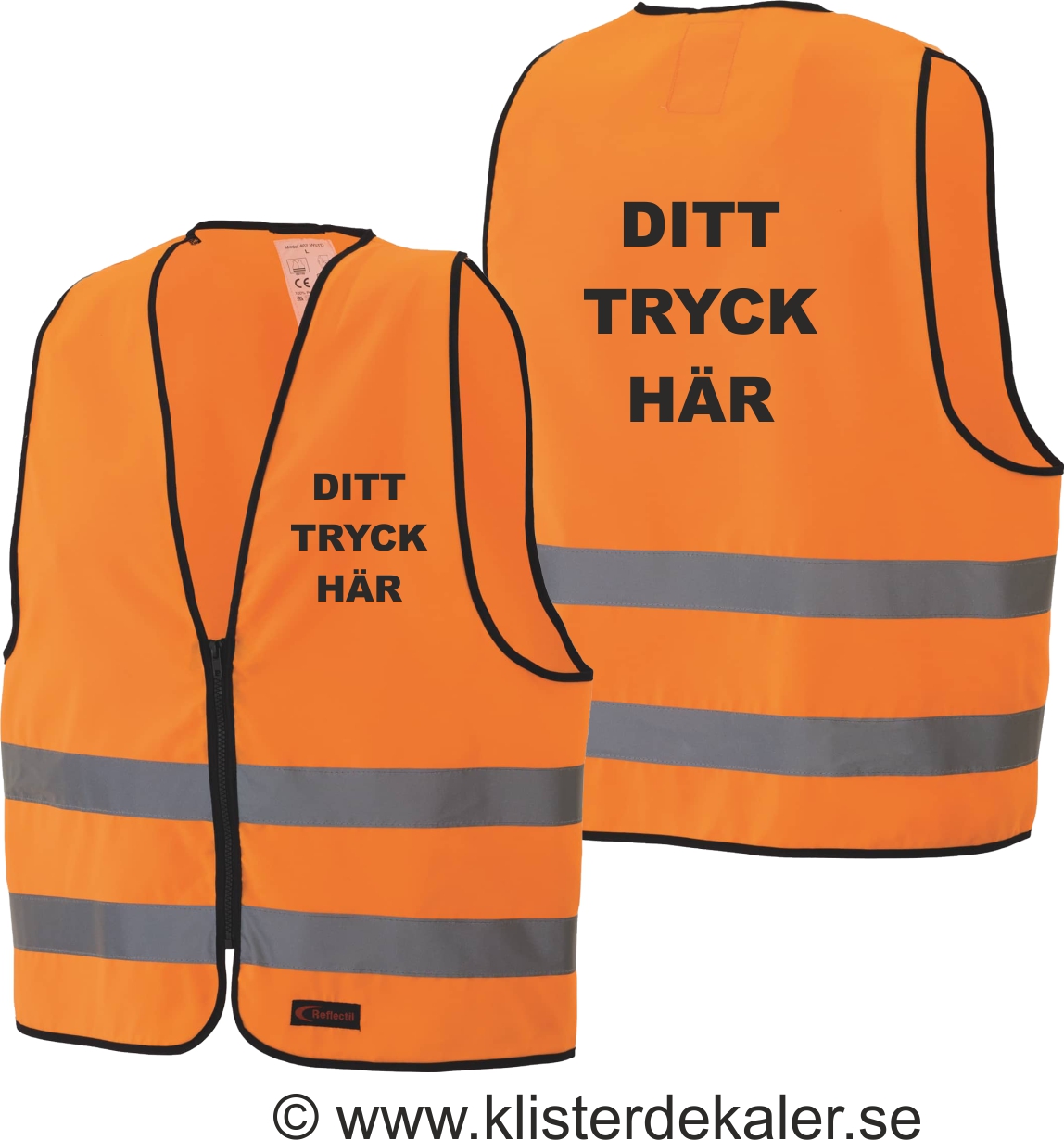 Reflective vest whit your own print. ORANGE