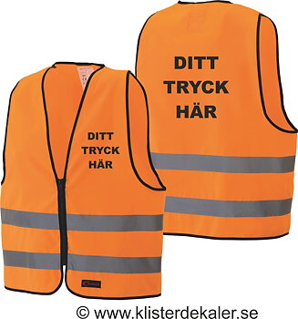 Reflexväst med eget tryck. ORANGE