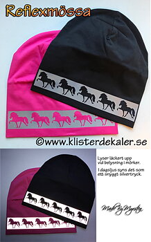 Reflexmössa Islandshästar i reflexram, 11 olika färger.