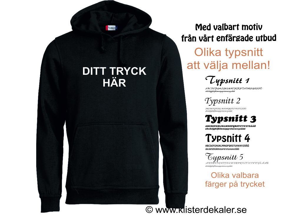 Hoody Black with own print