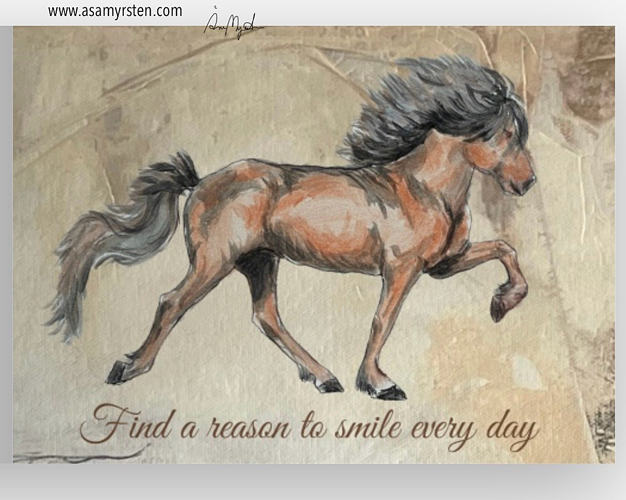 Happy Moments "Find a reason to smile every day" - Icelandic horse. 15x21 cm