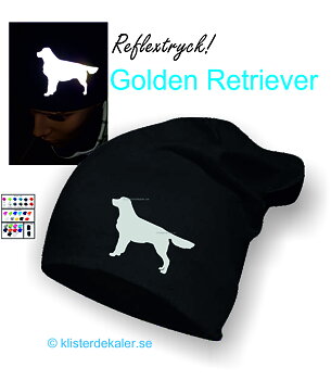 Mössa, reflextryck. Golden Retriever 