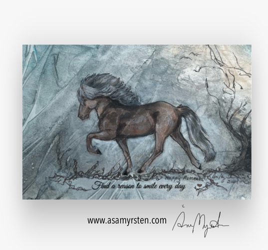 Happy Moments Find a reason to smile every day - Icelandic horse. 15x21 cm