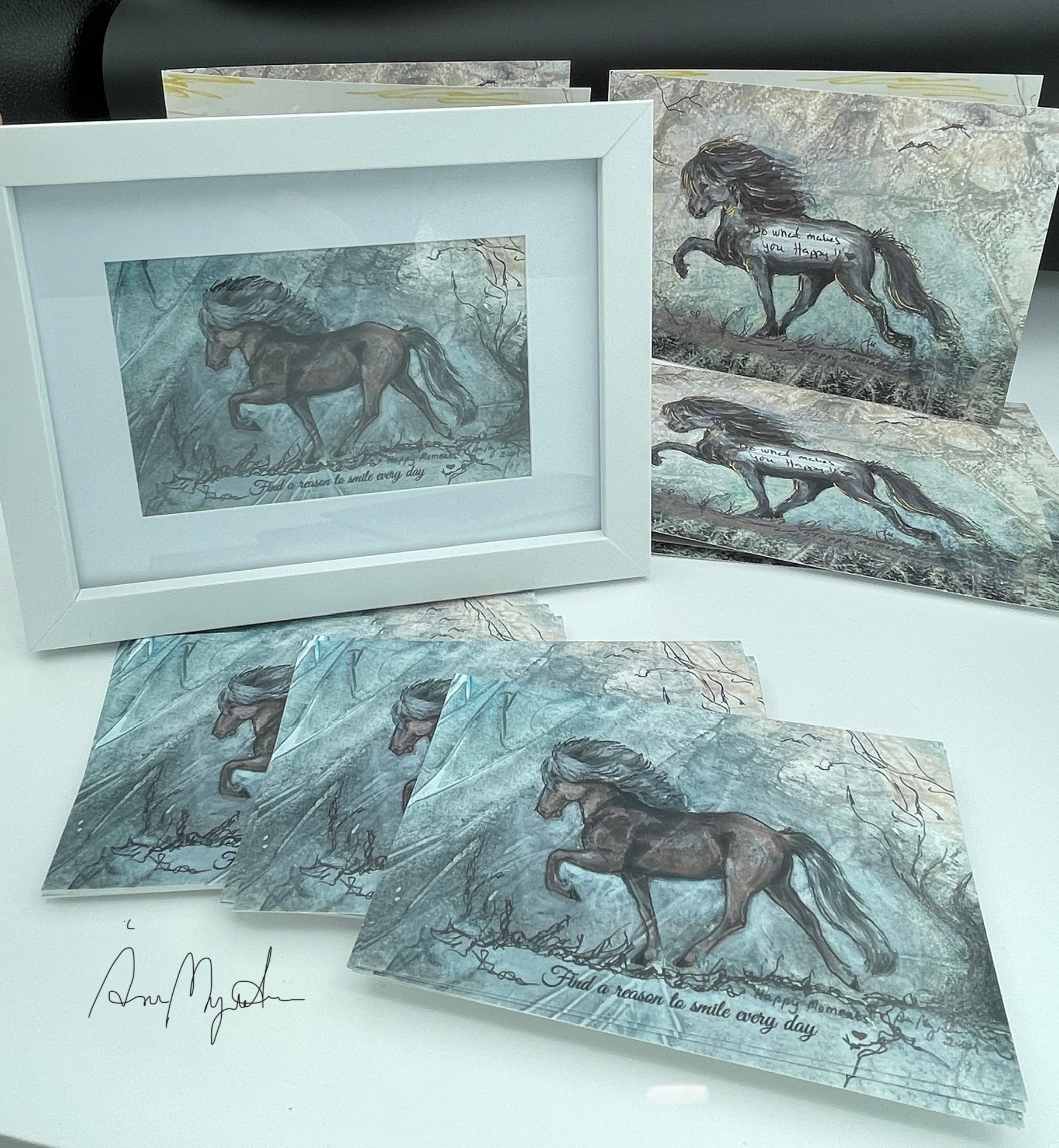 Happy Moments "Find a reason to smile every day" - Icelandic horse. 15x21 cm - 3