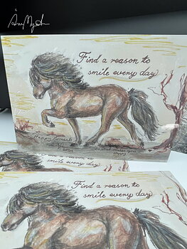 Happy Moments "Find a reason to smile every day" - Islandshäst. 15x21 cm