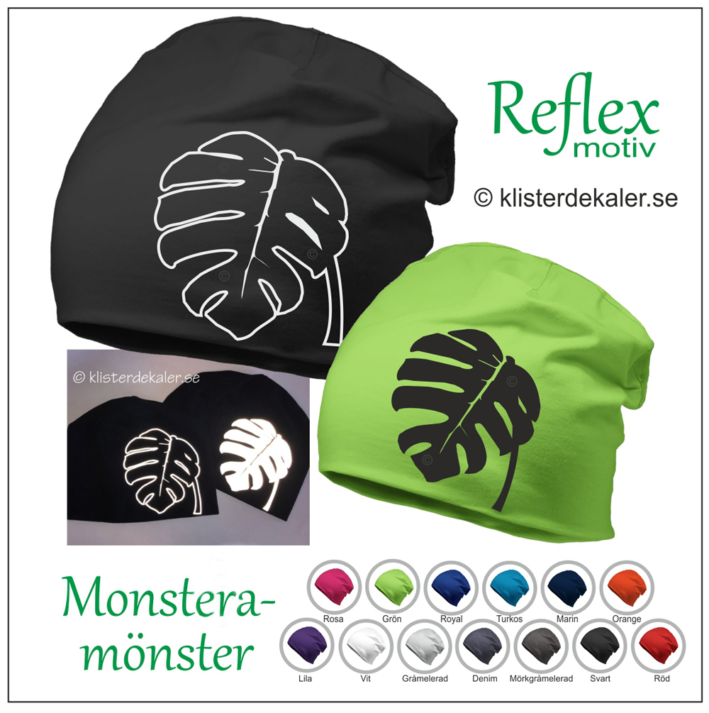 Mössa Monstera reflextryck som tillval