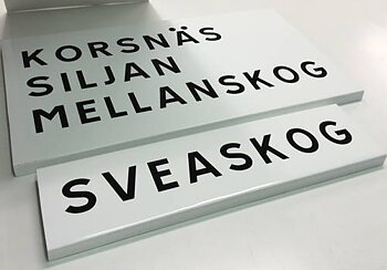 Skyltar Korsnäs, Siljan, Mellanskog, Sveaskog