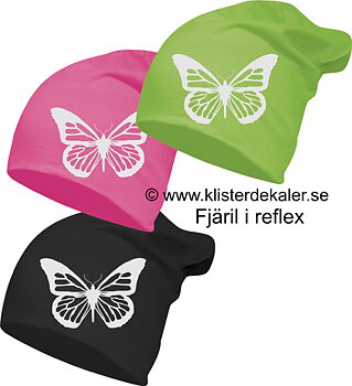 Reflexmössa STORT reflextryck. Fjäril .11olika färger.