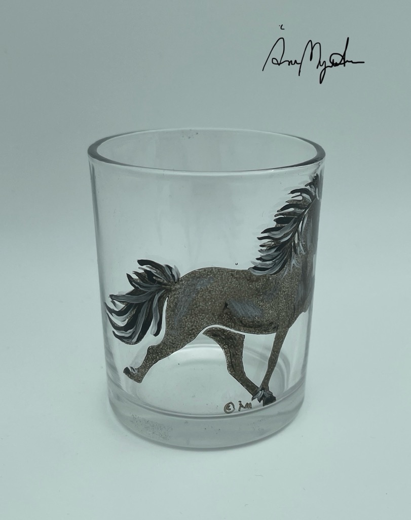 Lantern tealights Icelandic horse glass hand-painted - 3