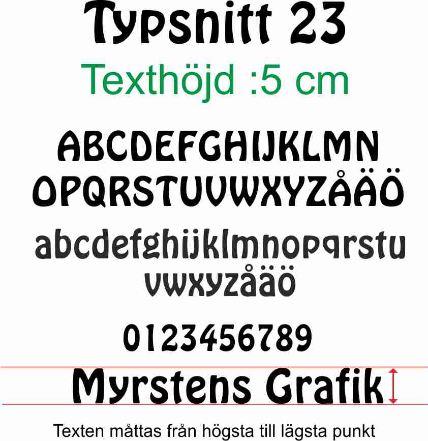 Text 23 text 5 cm high 