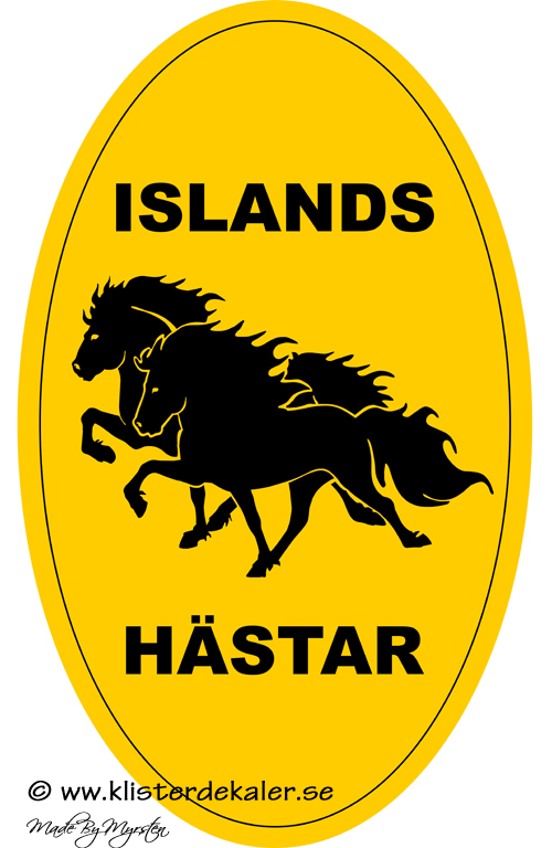 Transportdekal oval Islandshäst 30x50 TÖLT