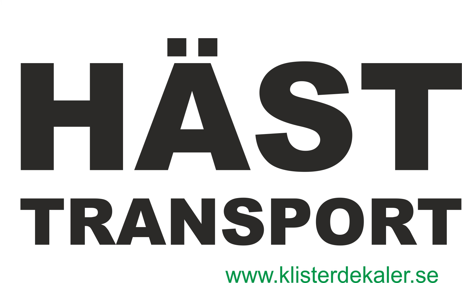 Transportdekal i 2 rader HÄST TRANSPORT, flera färgval