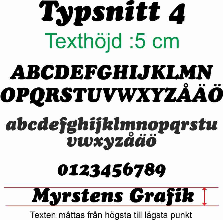 Text 4 text 5 cm high 