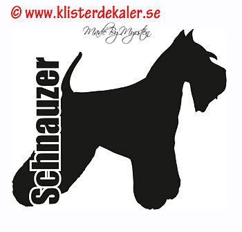 Schnauzer profil med text.