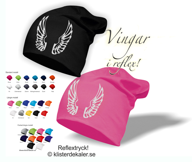 Hat Angel wings in reflextive print
