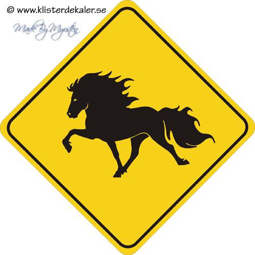 Sings, yellow-black icelandic horses