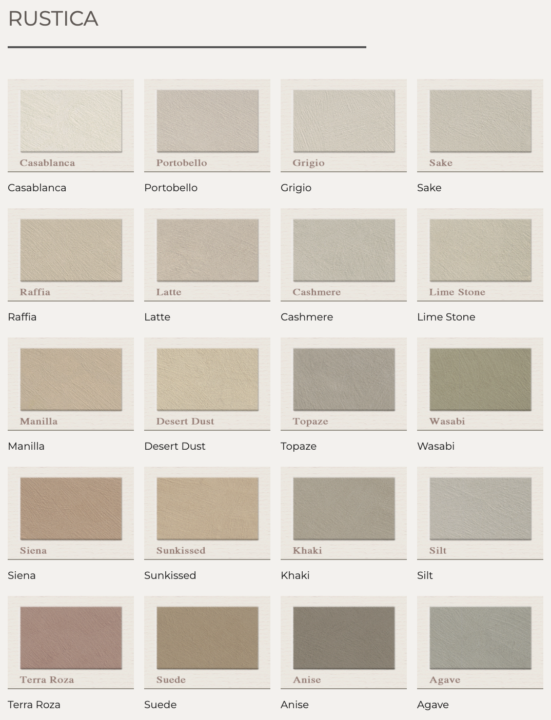 color sample - PAINTING THE PAST - Rustica