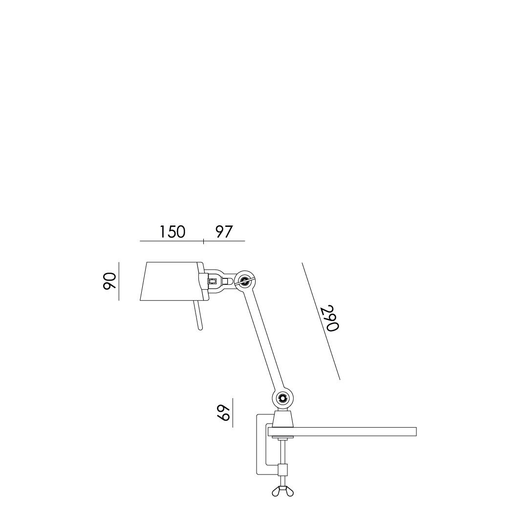 TONONE - BOLT DESK 1ARM CLAMP - SMALL