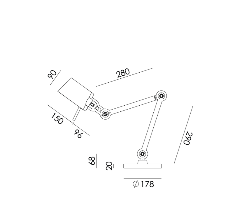 TONONE - BOLT DESK 2ARM FOOT SMALL - 26